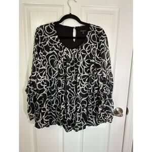 Sami and jo 1x black and white blouse